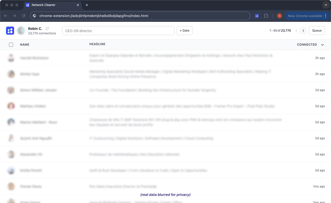 Browse all LinkedIn connections