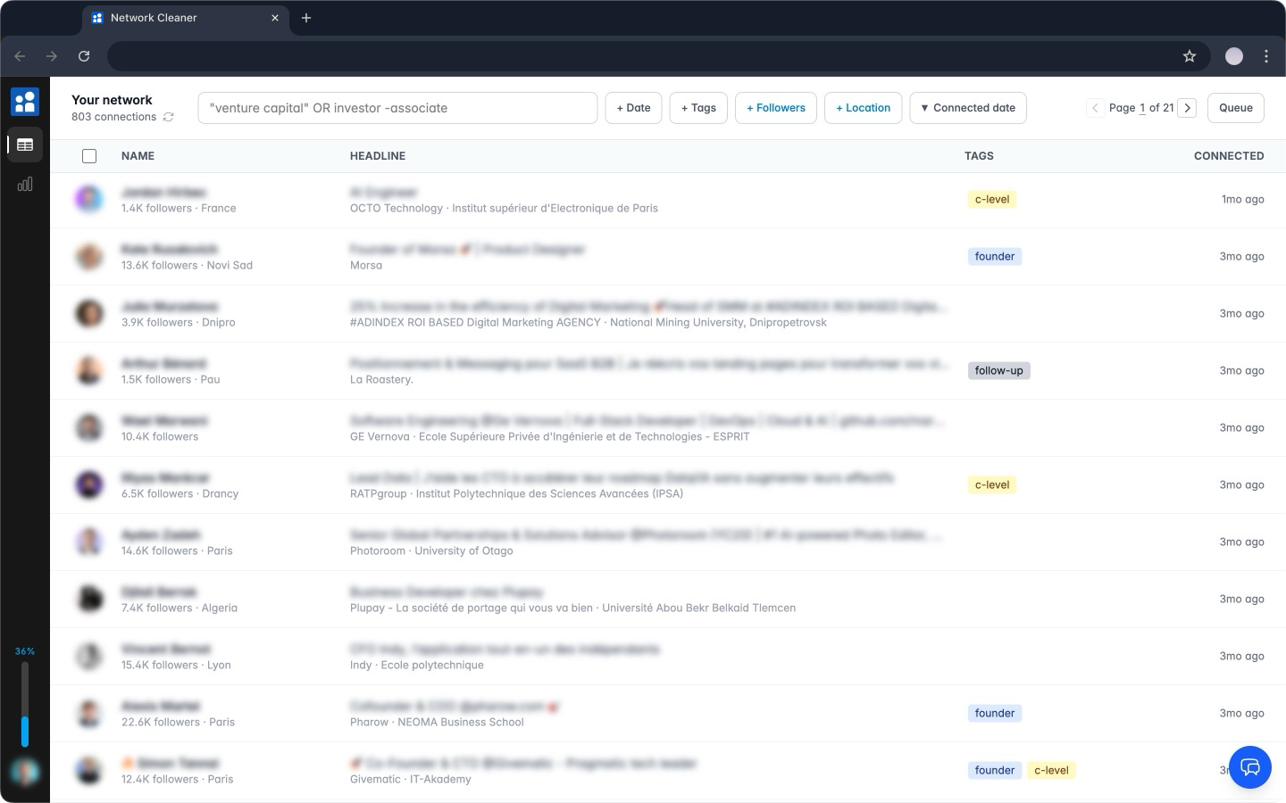 Browse all LinkedIn connections